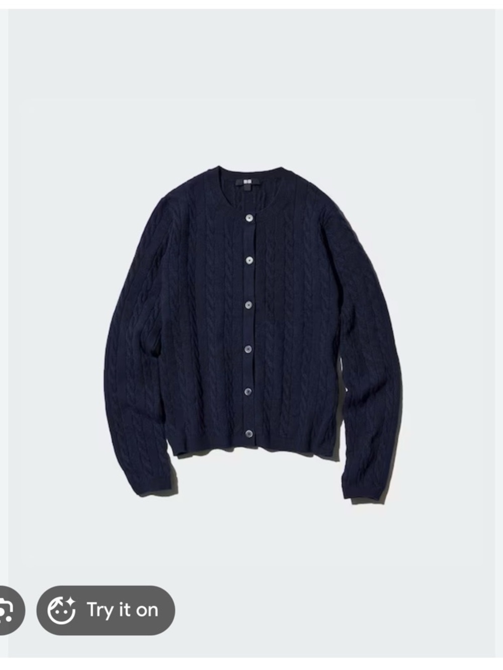 Uniqlo Women's Navy Cable-Knit Button Cardigan